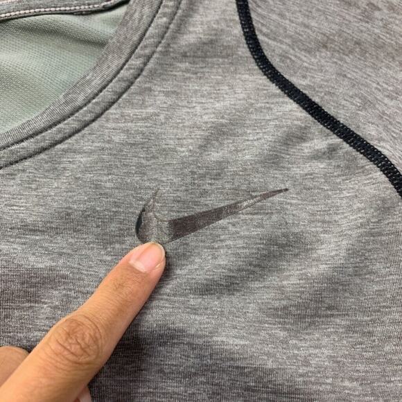 Nike Pro Tank Top Mens XL Extra Large Fitted Grey Heather Training Dri Fit - Picture 10 of 13